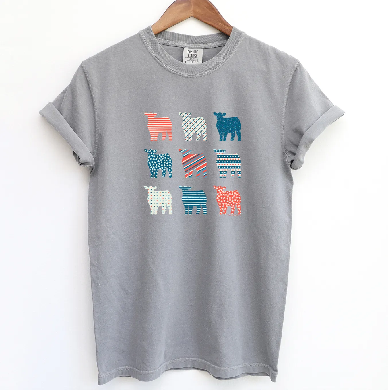 Patriotic Bundle Steers ComfortWash/ComfortColor T-Shirt (S-4XL) - Multiple Colors!