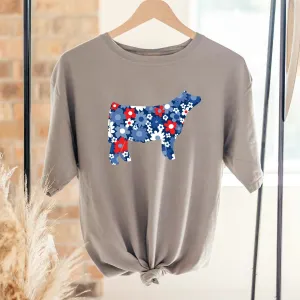 Patriotic Daisy Steer ComfortWash/ComfortColor T-Shirt (S-4XL) - Multiple Colors!