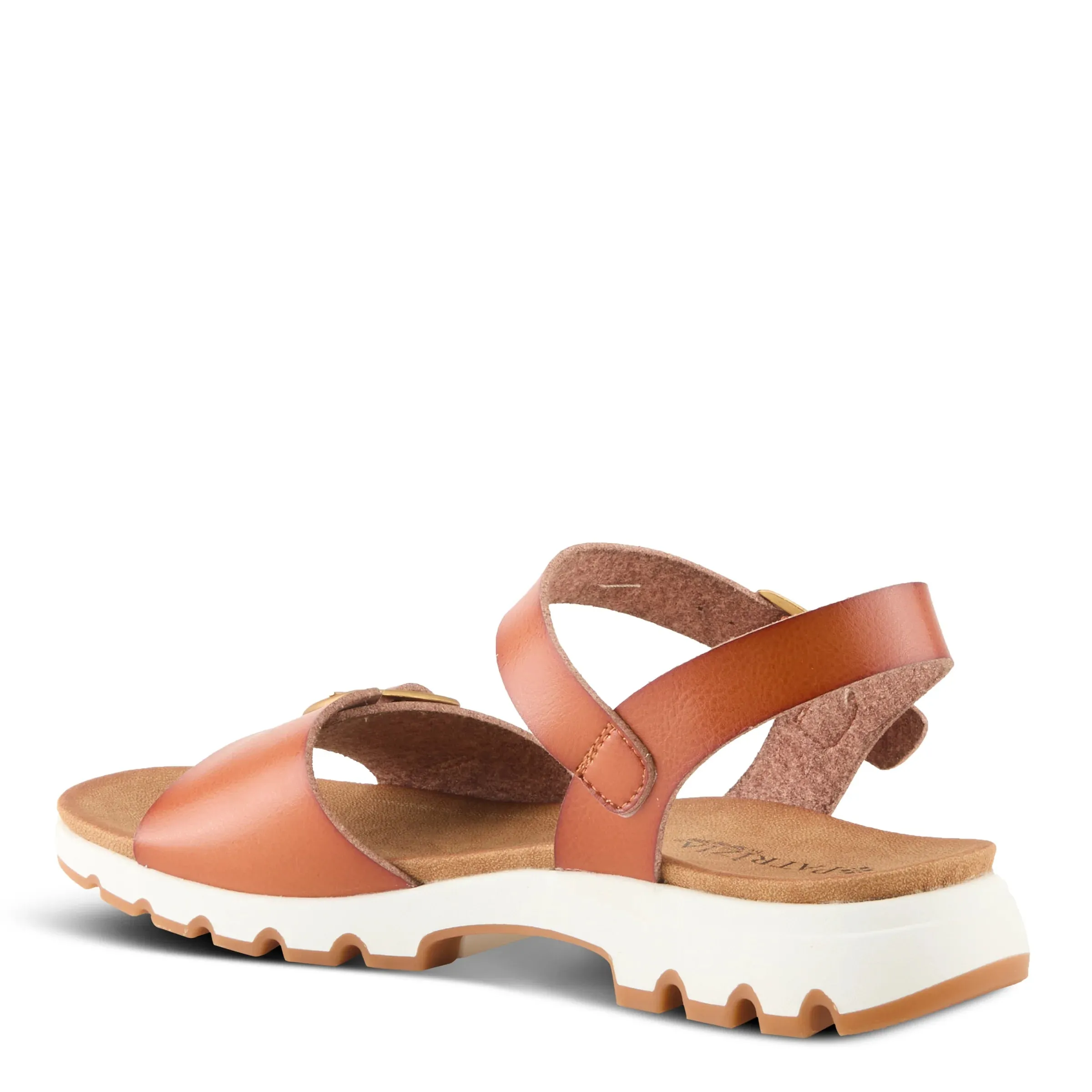 Patrizia by Spring Step Women's Bunch Ankle Strap Sandal - Cognac