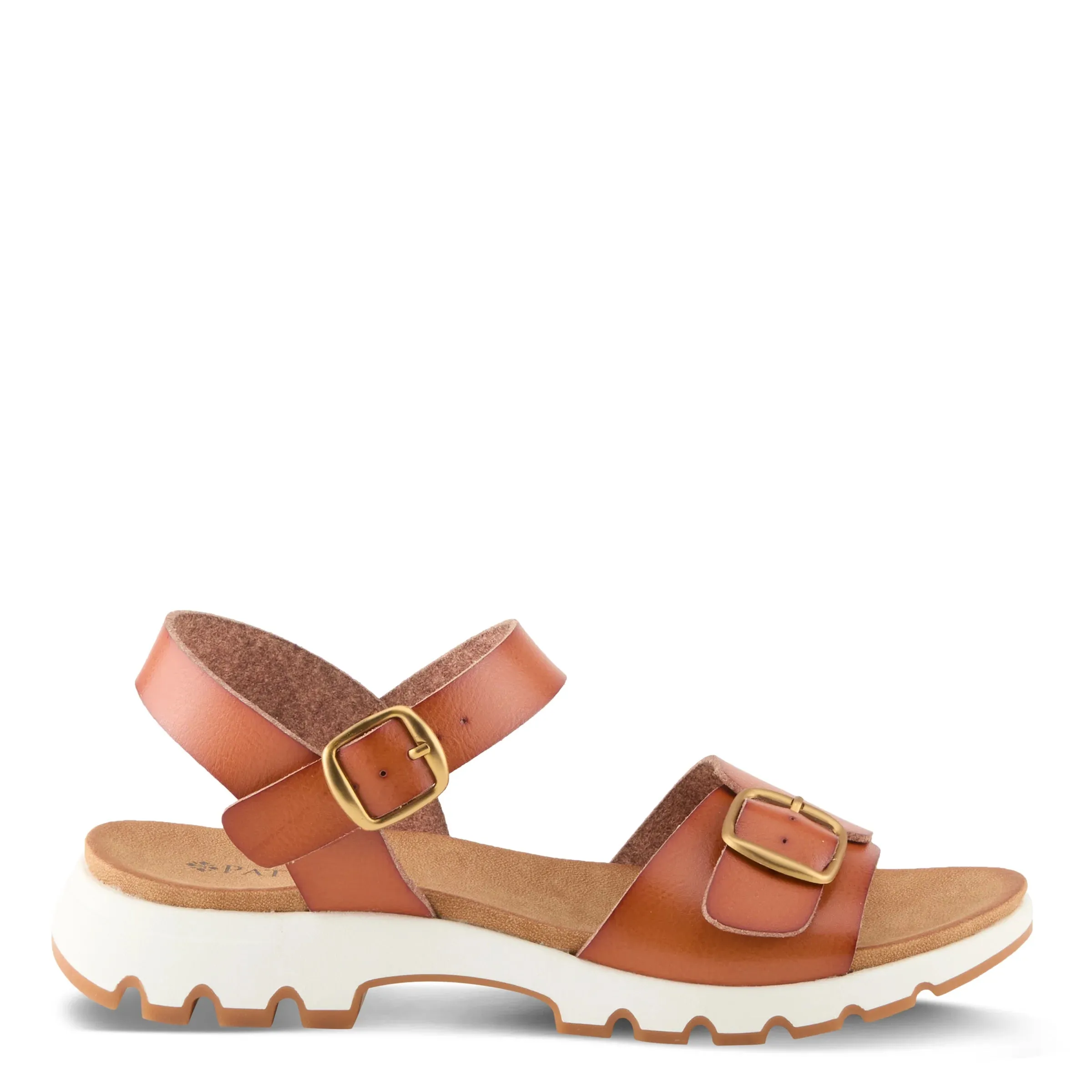 Patrizia by Spring Step Women's Bunch Ankle Strap Sandal - Cognac