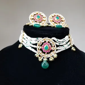 Pearl Kundan Choker With Gold Plating