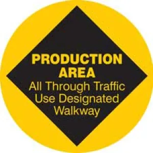PRODUCTION AREA ALL THROUGH TRAFFIC USE DESIGNATED Anti-Slip Floor Sign/Buy online