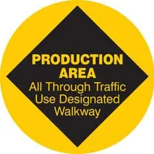 PRODUCTION AREA ALL THROUGH TRAFFIC USE DESIGNATED Anti-Slip Floor Sign/Buy online