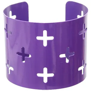 Purple Cutout Cross Metal Cuff Bracelet