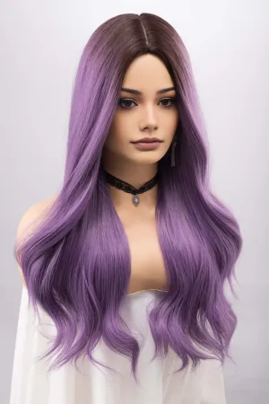 Purple Ombre Wavy Synthetic Wig Yolanda