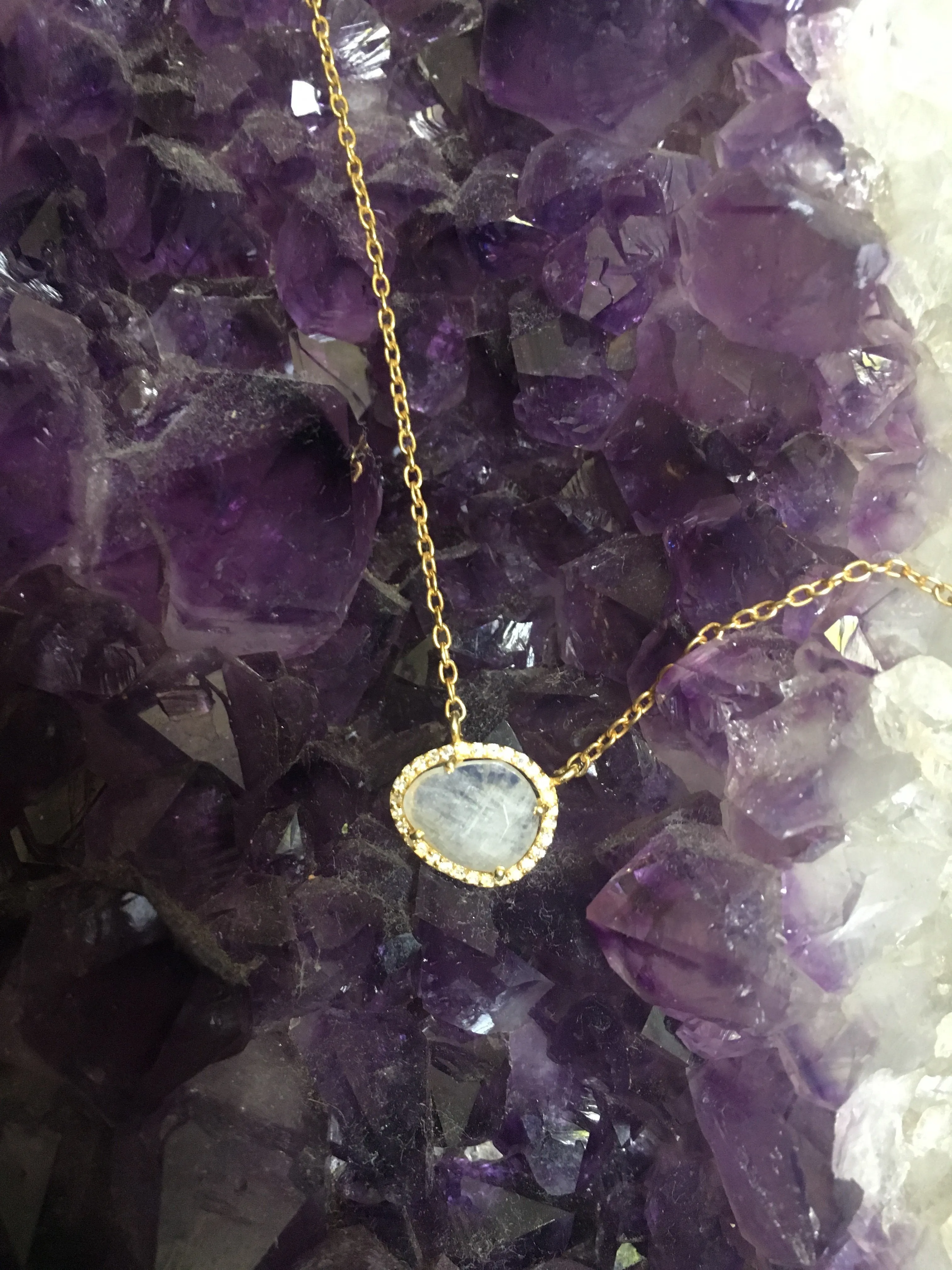 Rainbow Moonstone Necklace