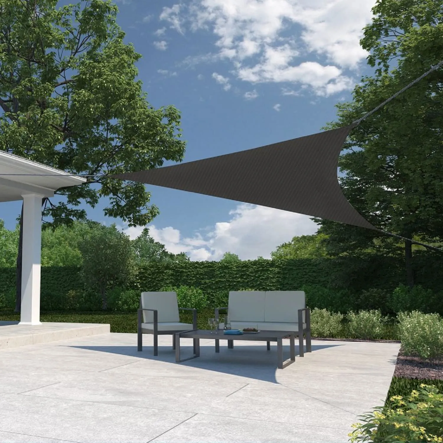 Ready-to-Hang Shade Sail, Triangle Sail with 90% UV Blocking, (11'10”), Montecito
