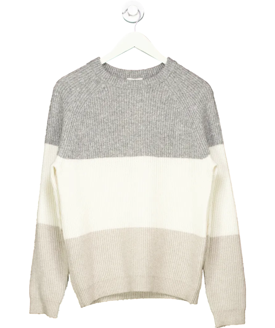 REISS Grey Connor Colour Block Jumper UK S