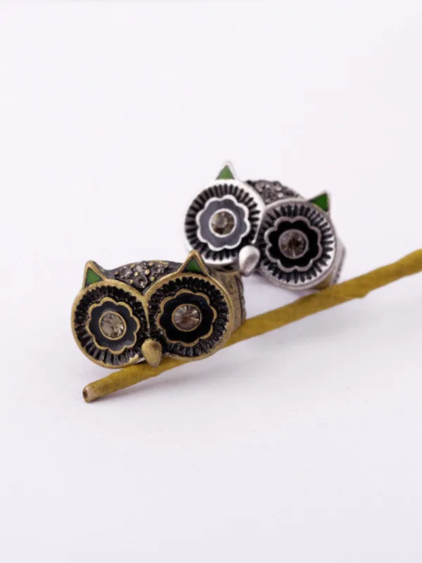 retro owl ring