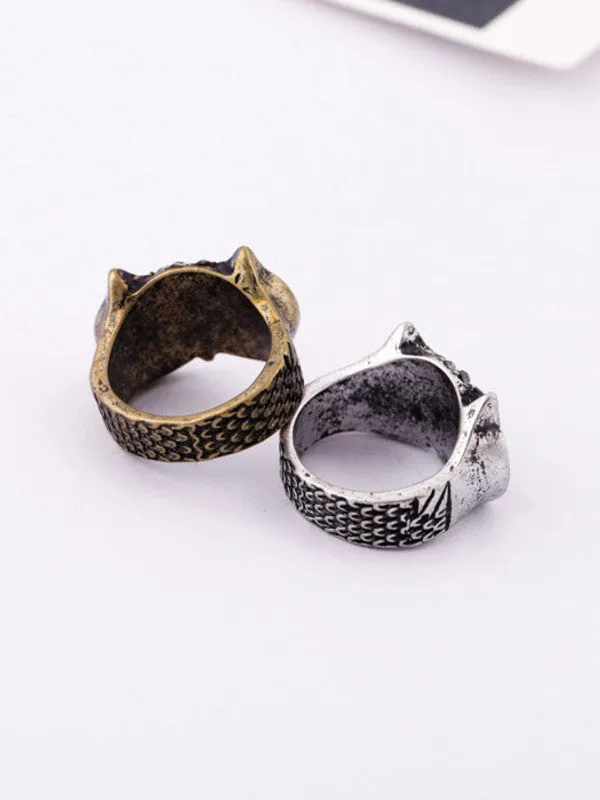 retro owl ring