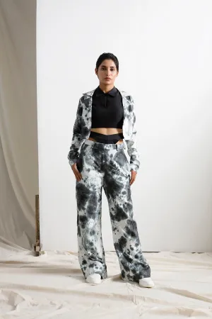 Rosa - Tie & Dye Co-ord Crop Jacket  & pant Set