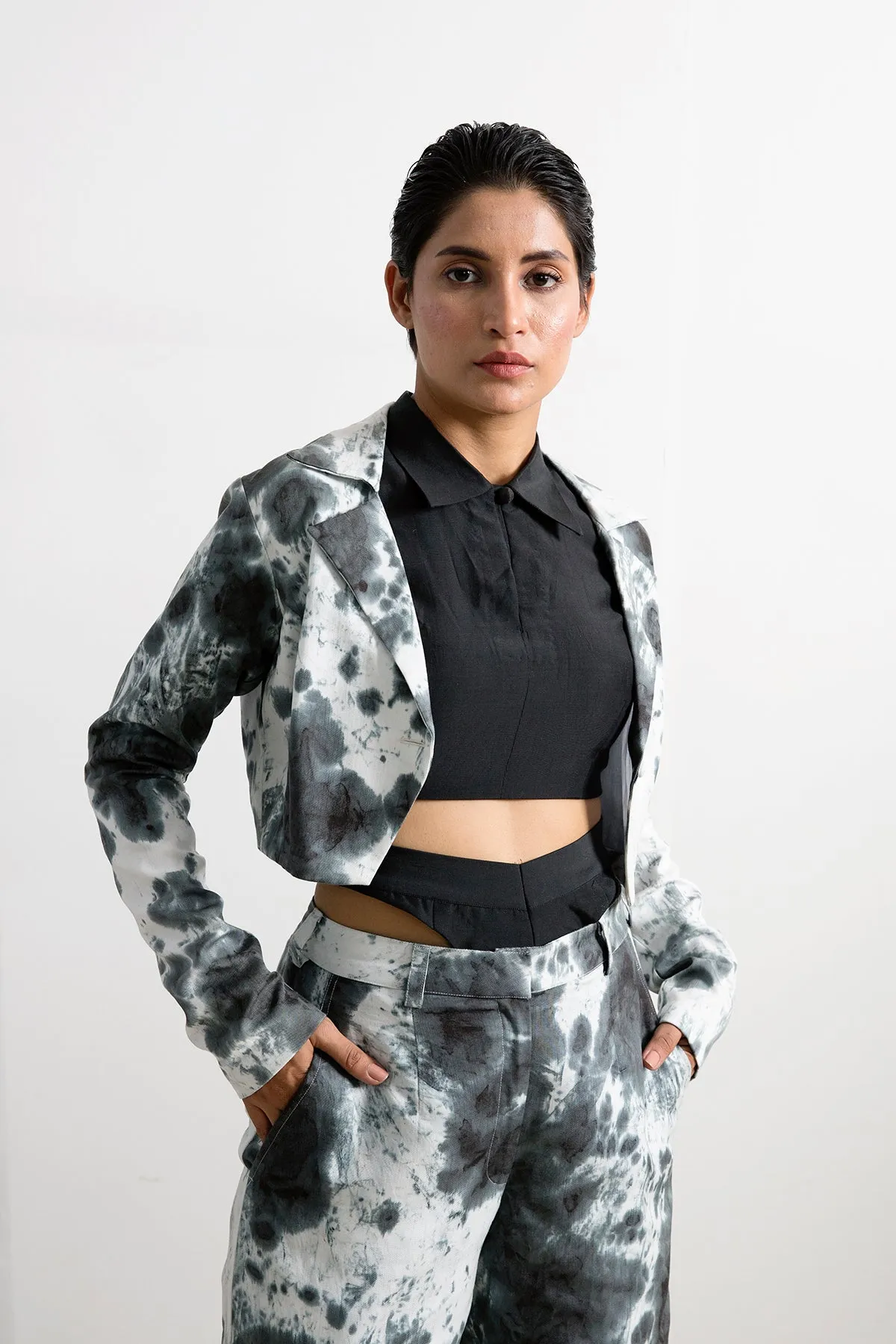 Rosa - Tie & Dye Co-ord Crop Jacket  & pant Set