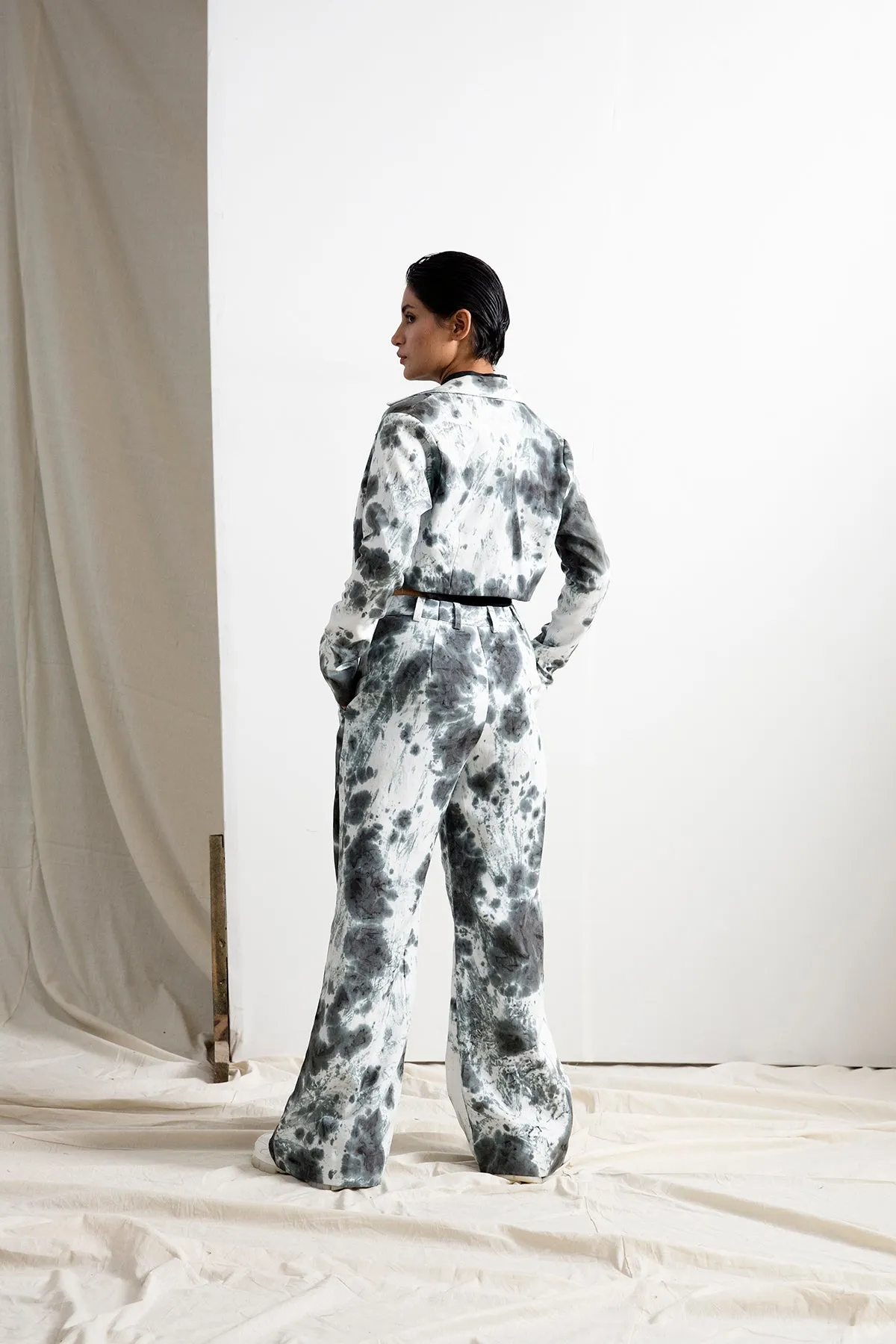 Rosa - Tie & Dye Co-ord Crop Jacket  & pant Set