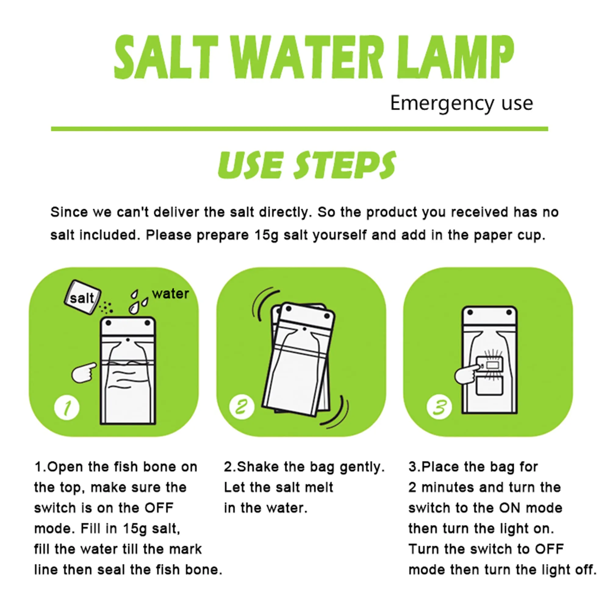 Salt Water-Powered LED Lamp