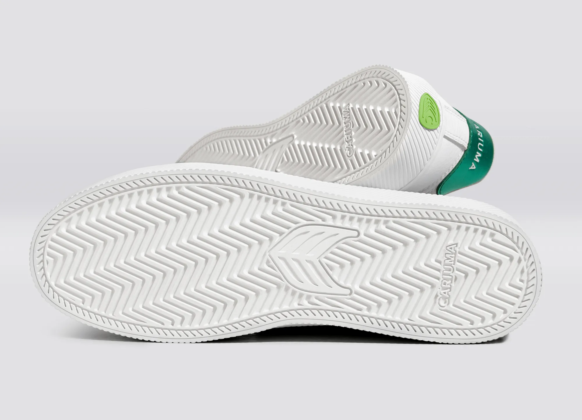 SALVAS White Premium Leather Ice Logo Metallic Green Sneaker Women
