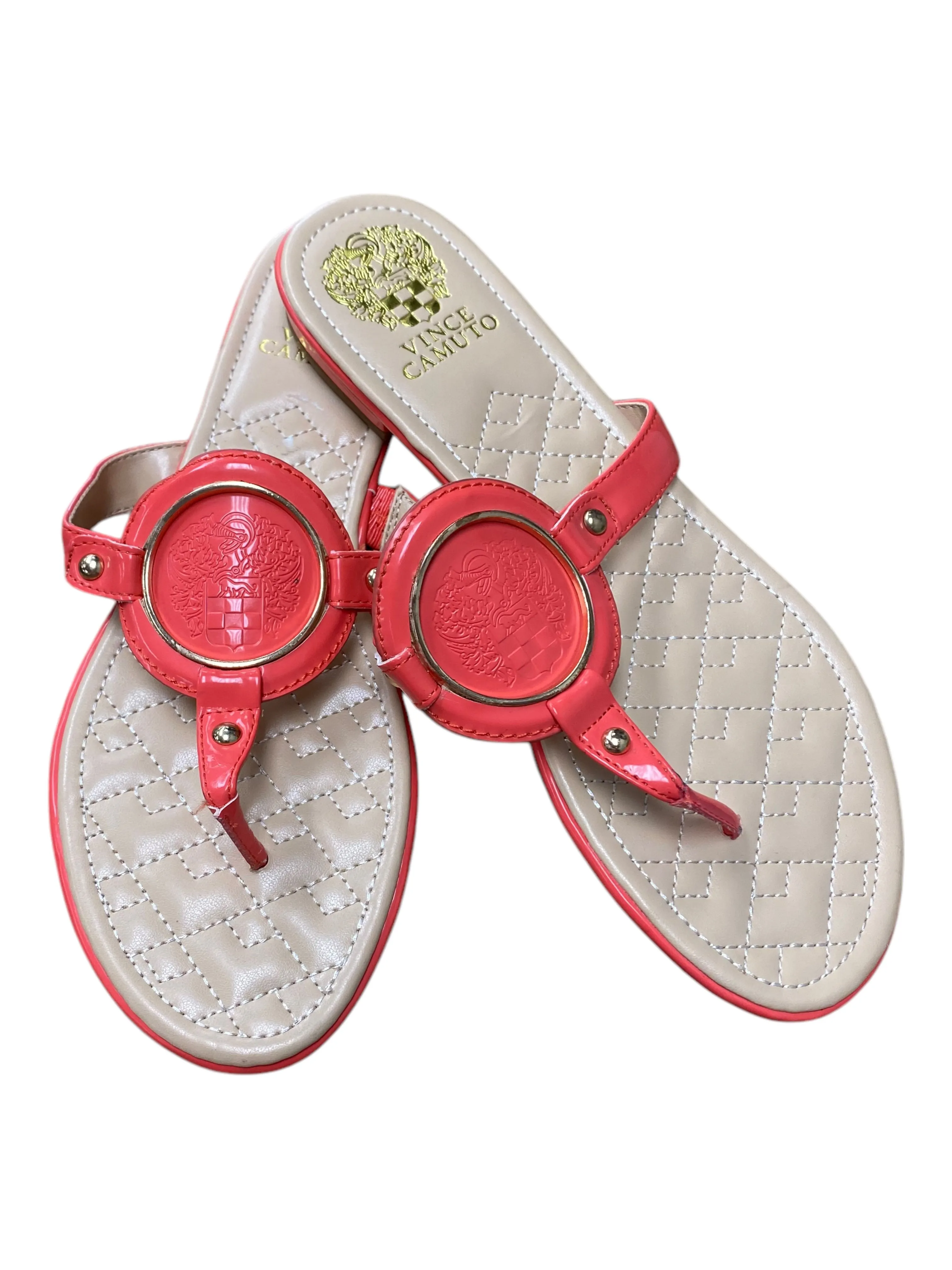 Sandals Flats By Vince Camuto In Orange, Size:8.5