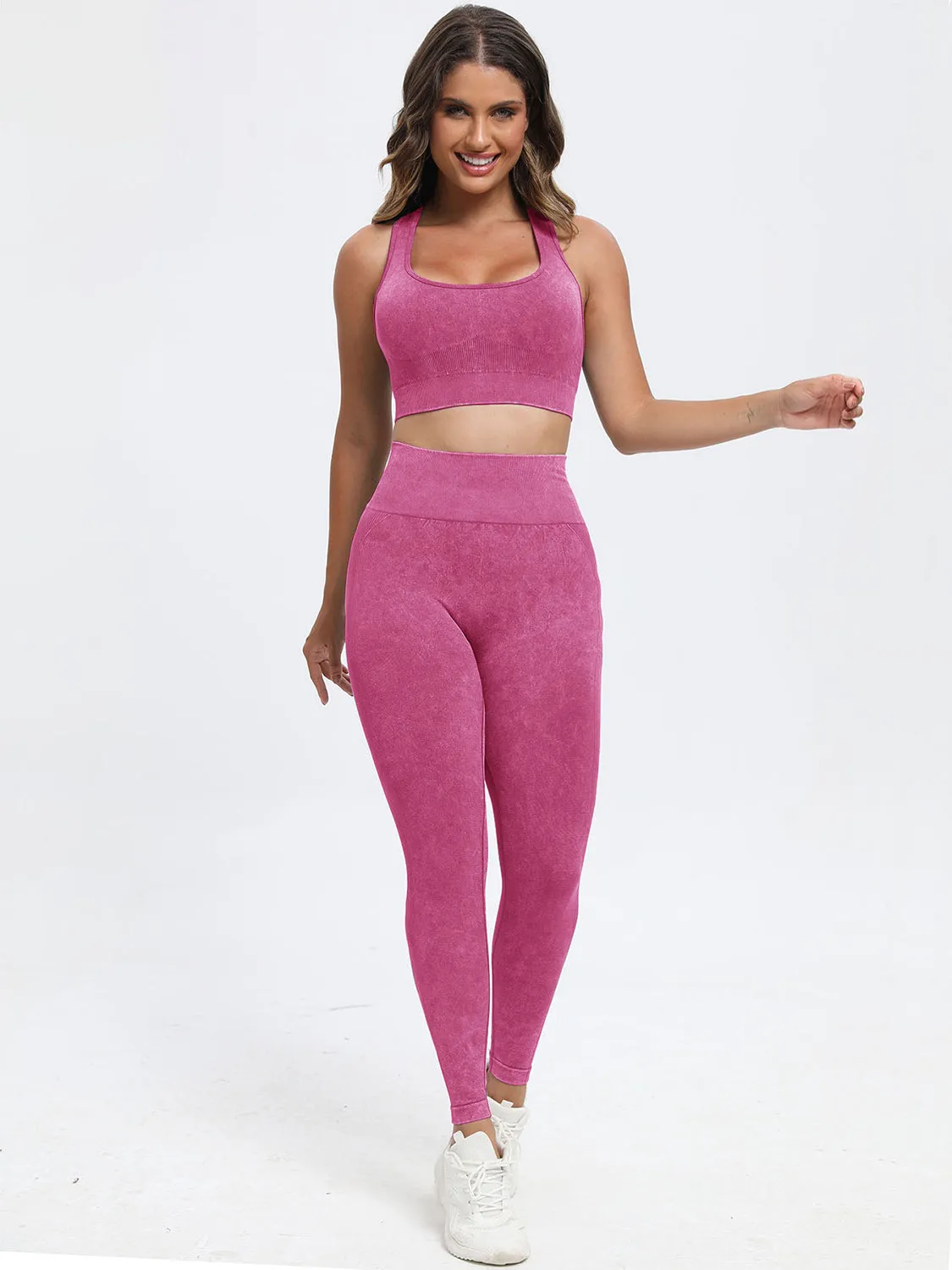 Scoop Neck Wide Strap Top and Leggings Active Set