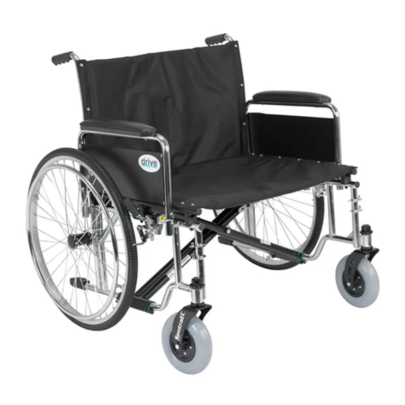Sentra EC Heavy Duty Extra Wide Wheelchair, Detachable Full Arms, 28" Seat - 1 Each