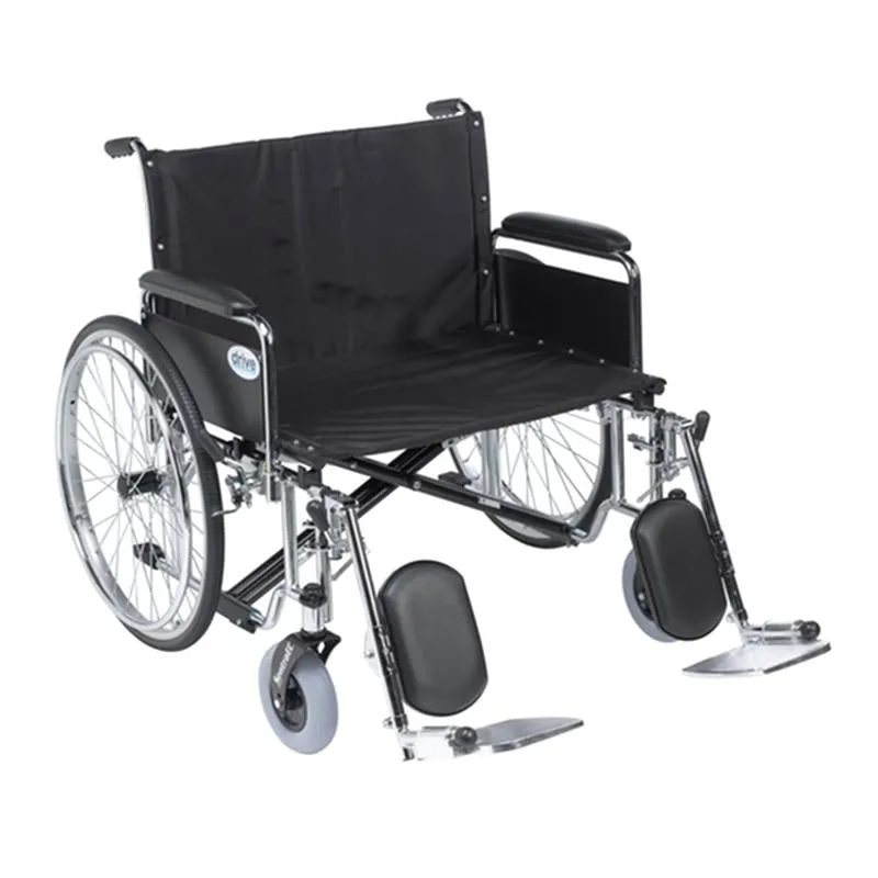 Sentra EC Heavy Duty Extra Wide Wheelchair, Detachable Full Arms, Elevating Leg Rests, 26" Seat - 1 Each