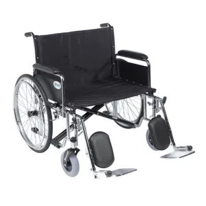 Sentra EC Heavy Duty Extra Wide Wheelchair, Detachable Full Arms, Elevating Leg Rests, 26" Seat - 1 Each