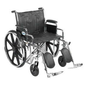 Sentra EC Heavy Duty Wheelchair, Detachable Desk Arms, Elevating Leg Rests, 22" Seat - 1 Each