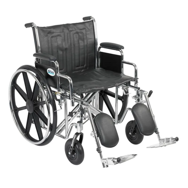 Sentra EC Heavy Duty Wheelchair, Detachable Desk Arms, Elevating Leg Rests, 22" Seat - 1 Each