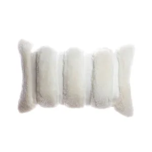 Shearling and Lino Stripes Lumbar Pillow