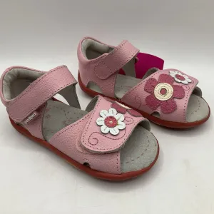 Size 6: Pediped Pink White Pink Flower Velcro Sandals NEW