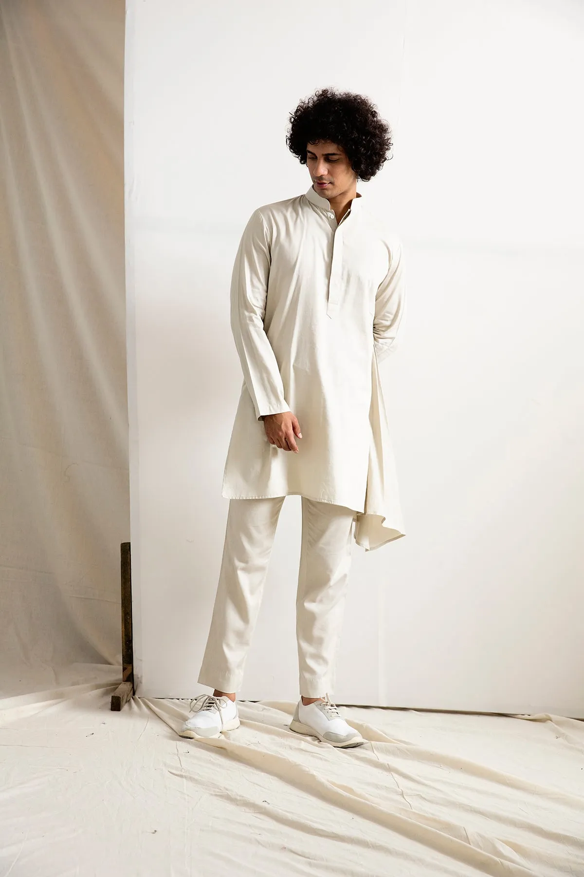 Solace Tie & Dye Asymmetric Jacket with Kurta Set
