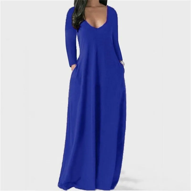 Solid Slant Pocket Dress