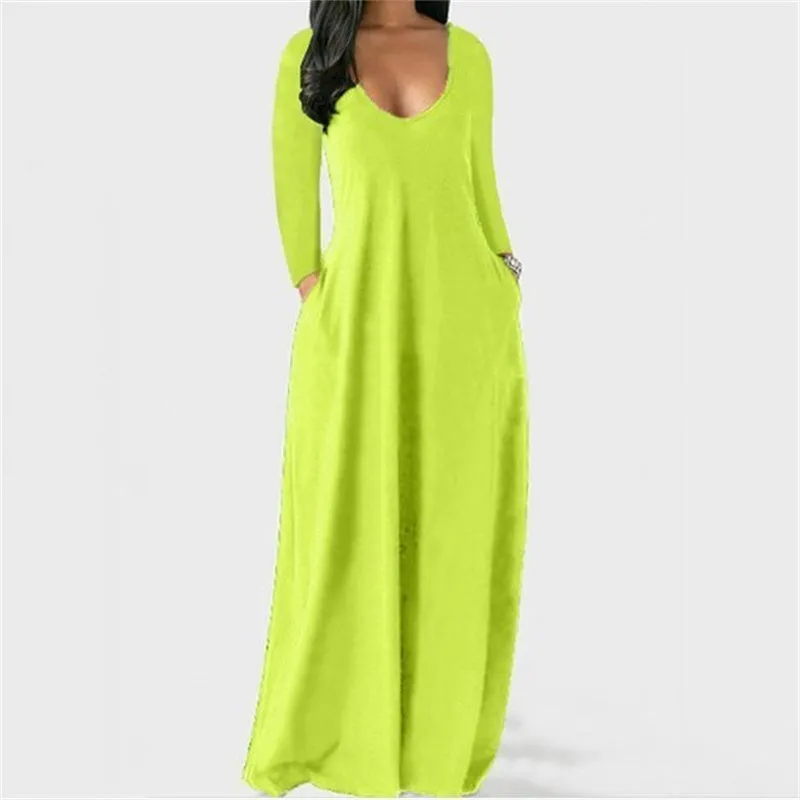 Solid Slant Pocket Dress