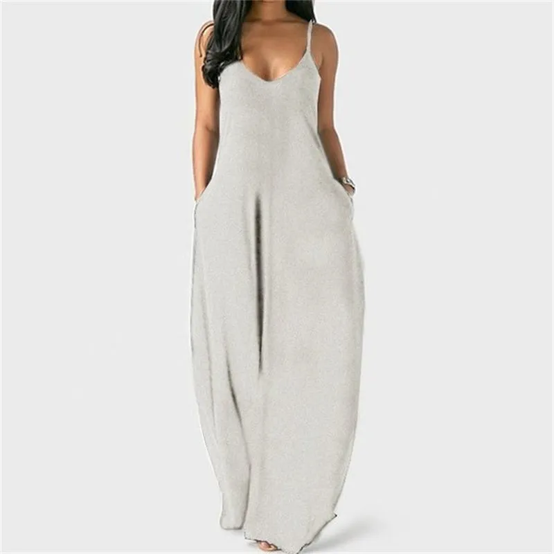 Solid Slant Pocket Dress