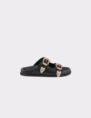 SOLSANA Amalfi Footbed - Black/Gold