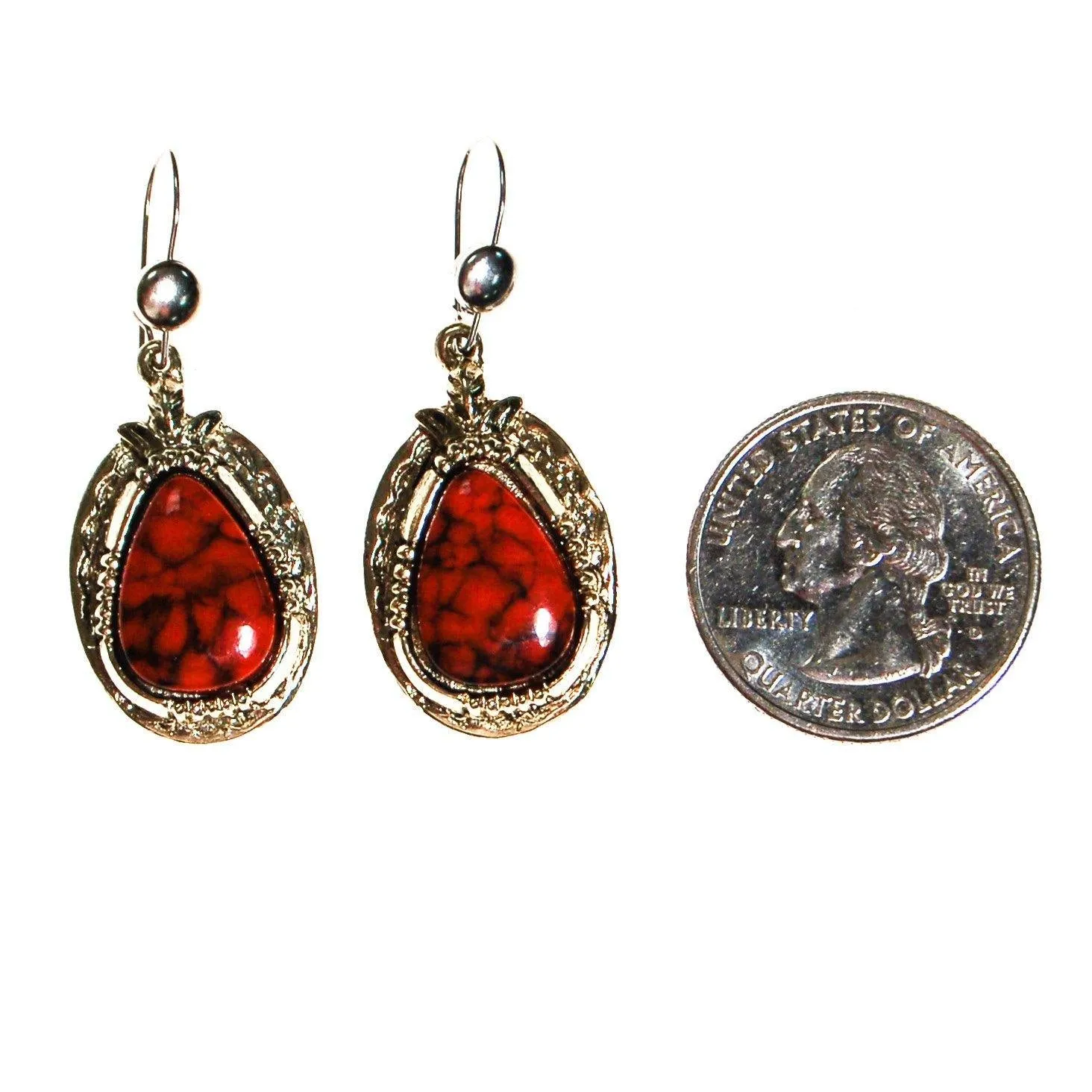 Southwestern Bohemian Chic Red Coral Earrings by ART MODE