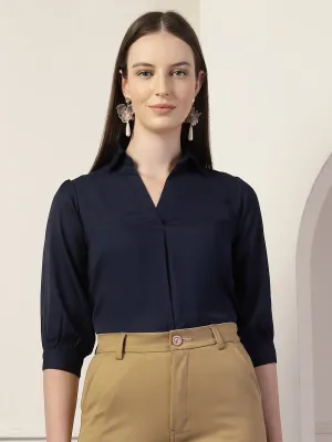 Style Quotient Women Navy Formal Top