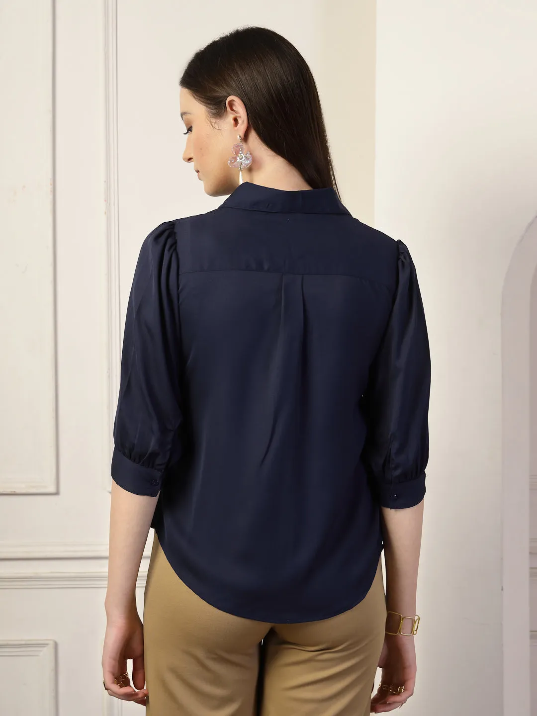 Style Quotient Women Navy Formal Top