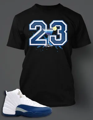 T Shirt To Match Retro Air Jordan 12 French Blue Shoe