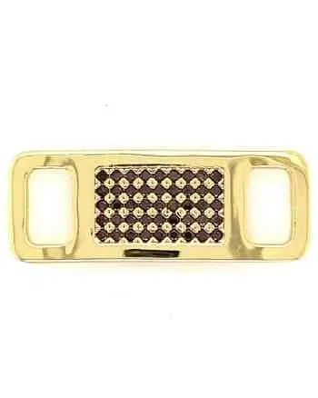 TAGS Sneaker Jewelry: Gold Plated with Brown Cubic Zirconia Design