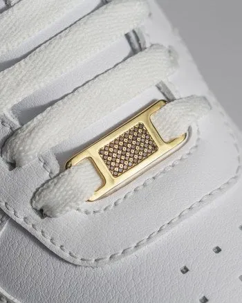 TAGS Sneaker Jewelry: Gold Plated with Brown Cubic Zirconia Design