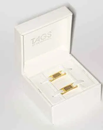 TAGS Sneaker Jewelry: Gold Plated with Brown Cubic Zirconia Design