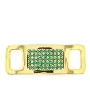 TAGS Sneaker Jewelry: Gold Plated with Green Cubic Zirconia Design