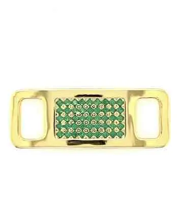 TAGS Sneaker Jewelry: Gold Plated with Green Cubic Zirconia Design