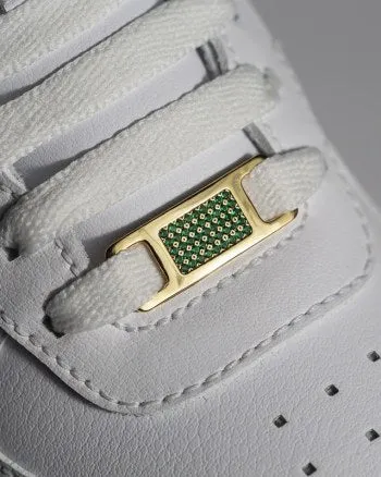 TAGS Sneaker Jewelry: Gold Plated with Green Cubic Zirconia Design