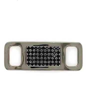 TAGS Sneaker Jewelry: Rhodium Plated Silver with Black Cubic Zirconia Design