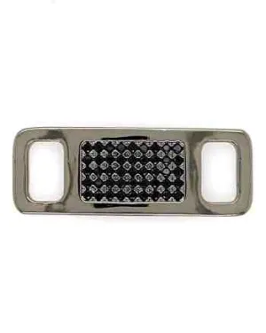 TAGS Sneaker Jewelry: Rhodium Plated Silver with Black Cubic Zirconia Design