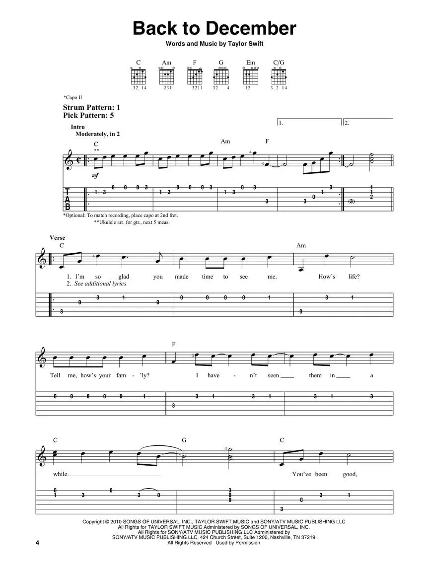 Taylor Swift - Easy Guitar Anthology (2nd Edition)