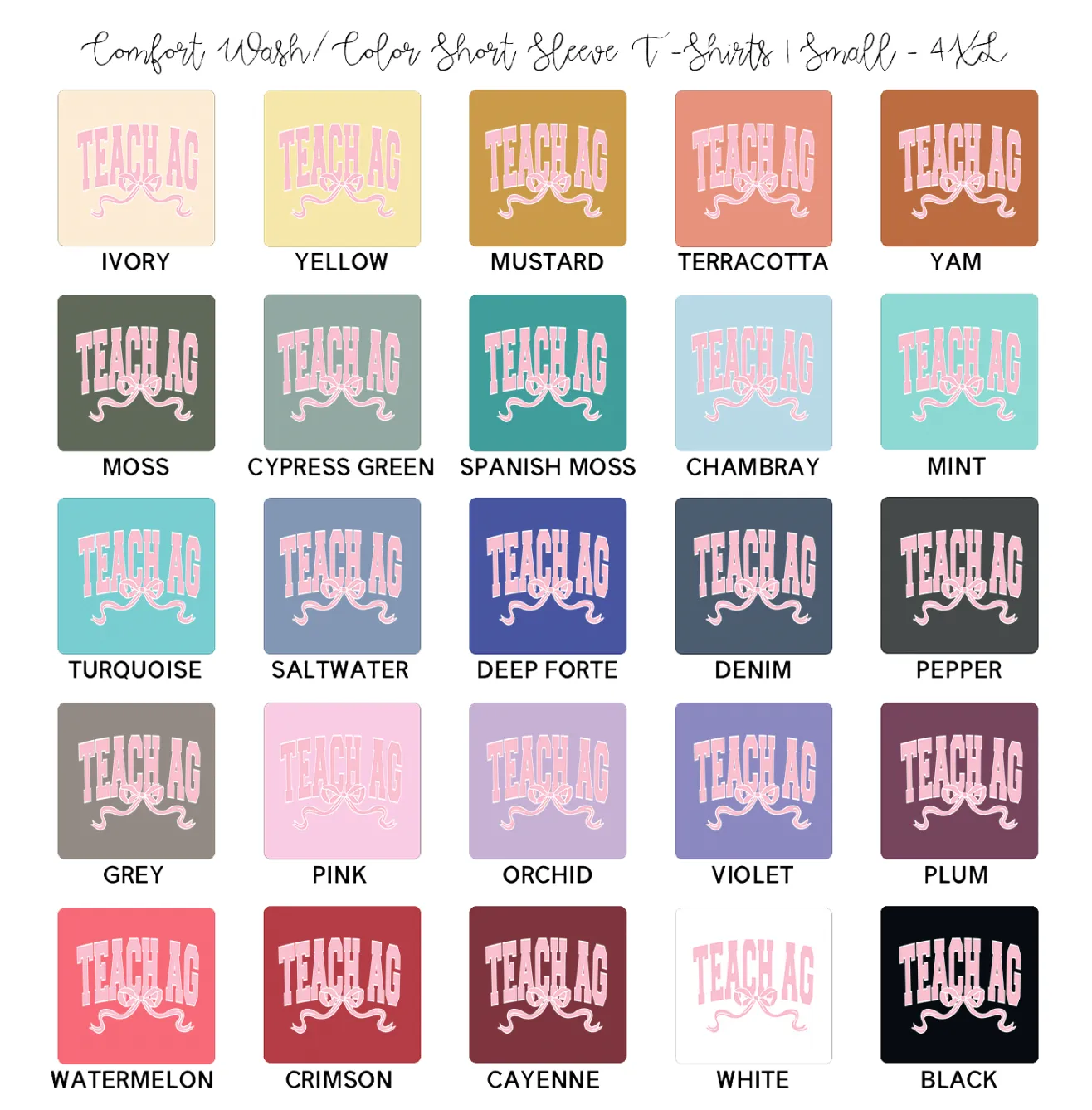 Teach Ag Bow ComfortWash/ComfortColor T-Shirt (S-4XL) - Multiple Colors!