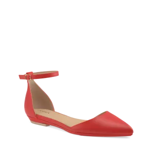 The D'Orsay - Cherry Red Leather Flat