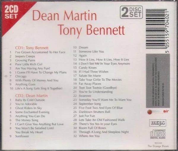 Tony Bennett ,& Dean Martin: Dean Martin & Tony Bennett (2xCD, Comp)