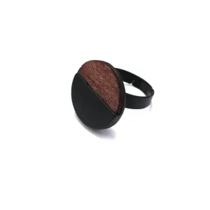 Trendy Black Wood Ring